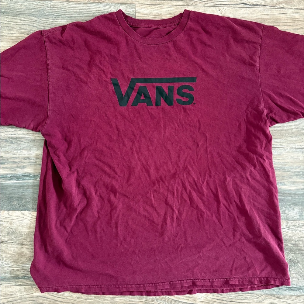 vans tshirt - burgundy - XXL